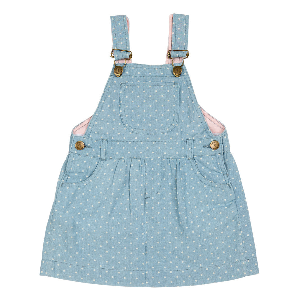 Baby Girl Floral Embroidery Button Front Denim Dress | SHEIN USA